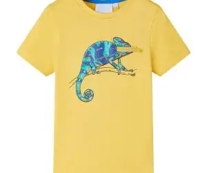 Tricou pentru copii cu mâneci scurte, ocru deschis, 140