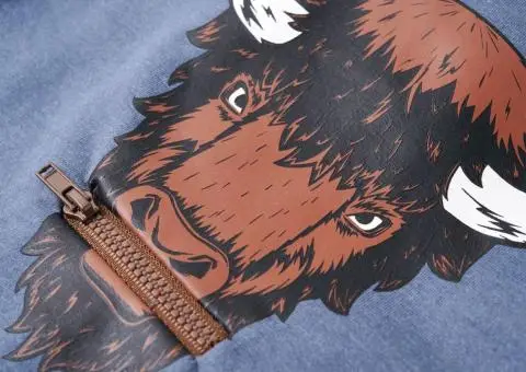 Hanorac pentru copii cu glugă, albastru melanj, 104 - 4/5