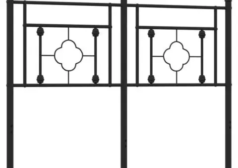 Tăblie de pat metalică, negru, 120 cm - 5/5