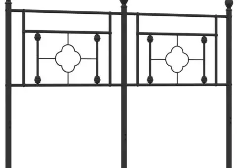 Tăblie de pat metalică, negru, 140 cm - 5/5