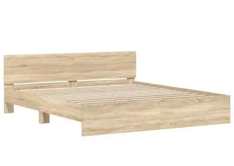 Cadru de pat cu tăblie, stejar sonoma, 180x200 cm - 3/5