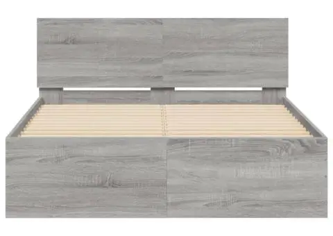 Cadru de pat cu tăblie, gri sonoma, 135x190 cm - 5/5