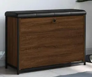 vidaXL Bancă pantofi cu sertar rabatabil, stejar maro, 82x32x56 cm