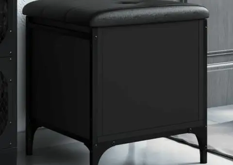 Bancă de pantofi, negru, 42x42x45 cm, lemn prelucrat - 1/5