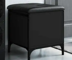 Bancă de pantofi, negru, 42x42x45 cm, lemn prelucrat