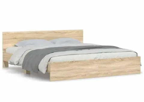 Cadru de pat cu tăblie, stejar sonoma, 180x200 cm - 2/5