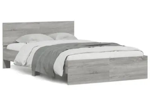 Cadru de pat cu tăblie, gri sonoma, 135x190 cm - 2/5