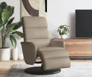 vidaXL Fotoliu rabatabil cu suport picioare cappuccino piele ecologică