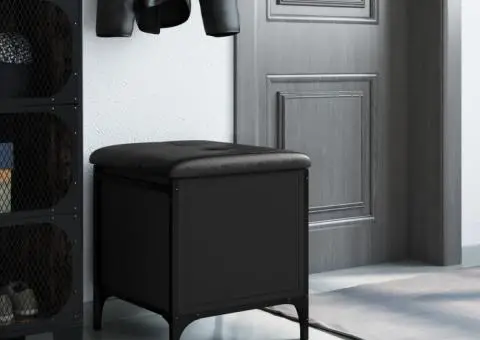 Bancă de pantofi, negru, 42x42x45 cm, lemn prelucrat - 3/5
