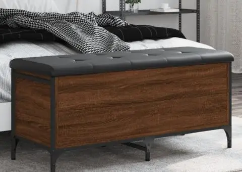 Bancă de depozitare, stejar maro, 102x42x45 cm, lemn prelucrat - 1/5