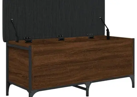 Bancă de depozitare, stejar maro, 102x42x45 cm, lemn prelucrat - 5/5