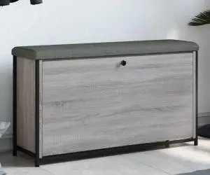vidaXL Bancă de pantofi cu sertar rabatabil, gri sonoma, 102x32x56 cm