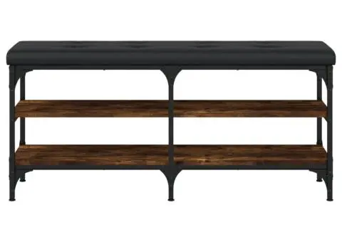 Bancă de pantofi, stejar fumuriu, 102x32x47 cm, lemn prelucrat - 5/5