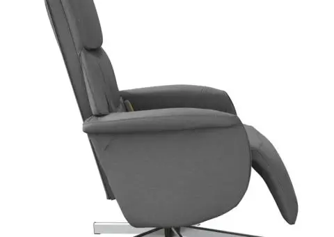 Fotoliu masaj rabatabil cu suport picioare, gri închis, textil - 5/5