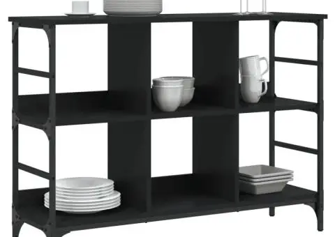 Servantă, negru, 102x32x73,5 cm, lemn prelucrat - 3/5