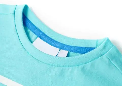 Tricou pentru copii, albastru verzui, 140 - 3/5