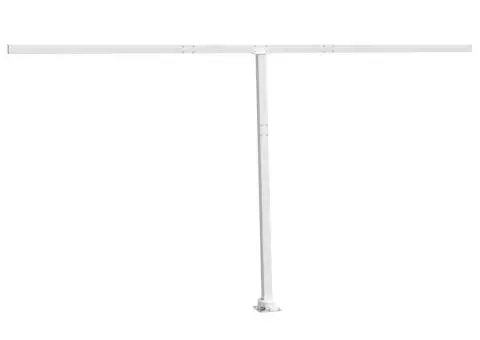 Set stâlp pentru copertină, alb, 450x245 cm, fier - 2/5