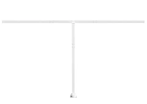 Set stâlp pentru copertină, alb, 450x245 cm, fier - 3/5