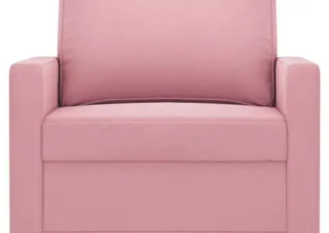 Canapea de o persoană, Roz, 60 cm, catifea - 3/5