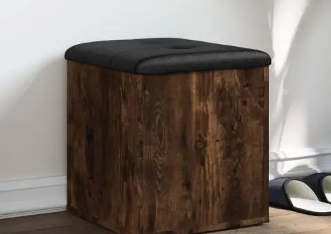 Bancă de pantofi, stejar fumuriu, 42x42x45 cm, lemn prelucrat - 1/5