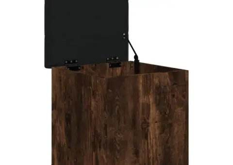 Bancă de pantofi, stejar fumuriu, 42x42x45 cm, lemn prelucrat - 4/5