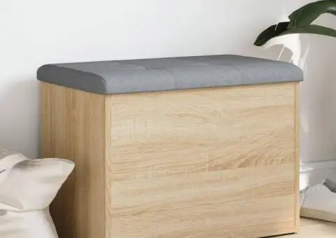 Bancă de depozitare, stejar sonoma, 62x42x45 cm, lemn prelucrat - 1/5