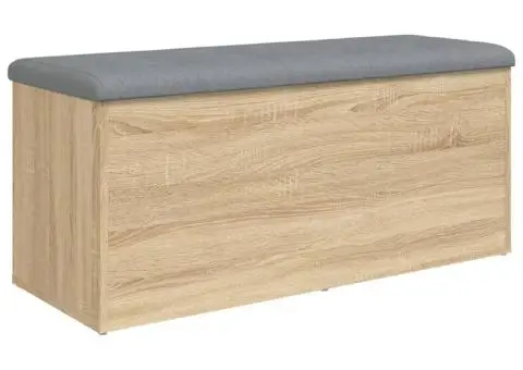 Bancă de depozitare stejar sonoma, 102x42x45 cm, lemn prelucrat - 2/5
