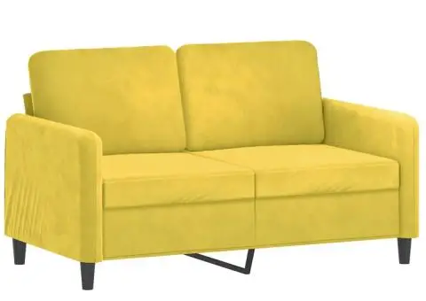 Set canapea 2 piese, galben, catifea - 3/5