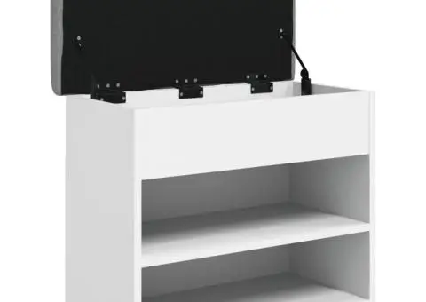 Bancă de pantofi, alb, 62x32x50 cm, lemn prelucrat - 5/5