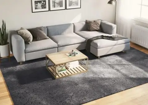 Covor HUARTE, fir scurt, moale și lavabil, antracit, 240x340 cm - 1/5