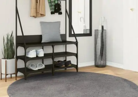 Covor HUARTE, fir scurt, moale și lavabil, antracit, Ø 160 cm - 1/5