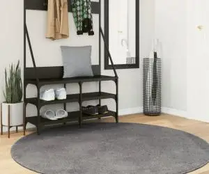 vidaXL Covor HUARTE, fir scurt, moale și lavabil, antracit, Ø 160 cm