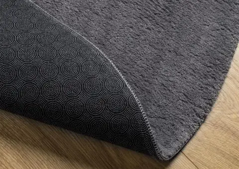 Covor HUARTE, fir scurt, moale și lavabil, antracit, Ø 160 cm - 5/5
