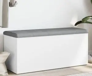 vidaXL Bancă de depozitare, alb , 102x42x45 cm, lemn prelucrat