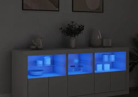 Dulap cu lumini LED, alb, 162x37x67 cm - 1/5