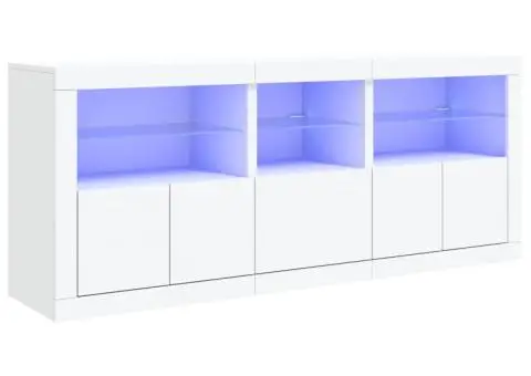 Dulap cu lumini LED, alb, 162x37x67 cm - 2/5