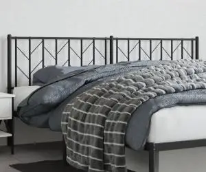 vidaXL Tăblie de pat metalică, negru, 193 cm