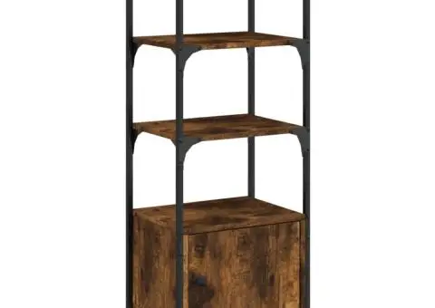 Bibliotecă 3 niveluri, stejar fumuriu, 41x30x109,5 cm, lemn - 2/5