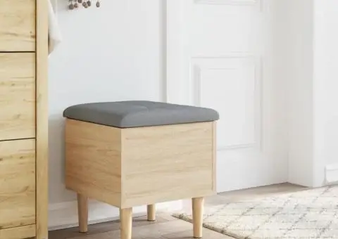 Bancă de depozitare, stejar sonoma, 42x42x46 cm, lemn prelucrat - 3/5