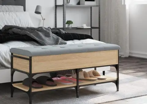 Bancă pentru pantofi stejar sonoma 102x42x45 cm lemn prelucrat - 3/5