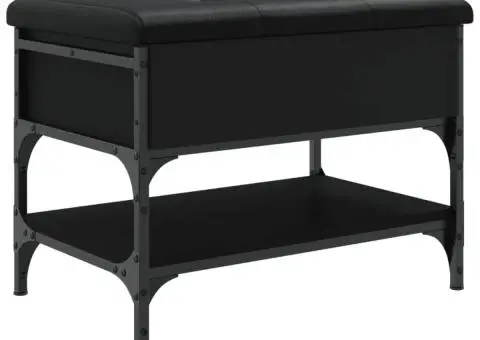 Bancă de pantofi, negru, 62x42x45 cm, lemn prelucrat - 2/5