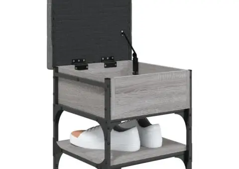 Bancă de pantofi, gri sonoma, 42x42x45 cm, lemn prelucrat - 4/5