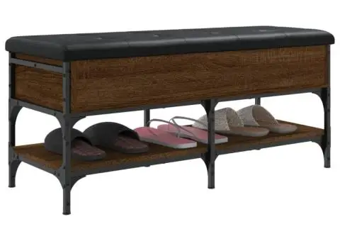 Bancă de pantofi, stejar maro, 102x42x45 cm, lemn prelucrat - 5/5