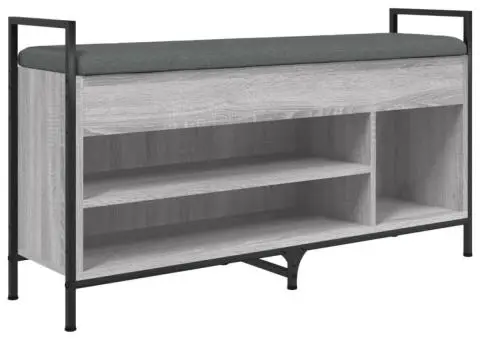 Bancă de pantofi, gri sonoma, 105,5x32x57,5 cm, lemn prelucrat - 2/5
