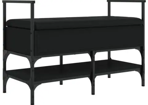Bancă de pantofi, negru, 85,5x42x57,5 cm, lemn prelucrat - 2/5