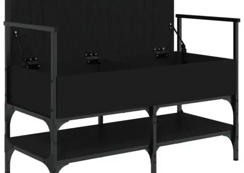 Bancă de pantofi, negru, 85,5x42x57,5 cm, lemn prelucrat - 5/5