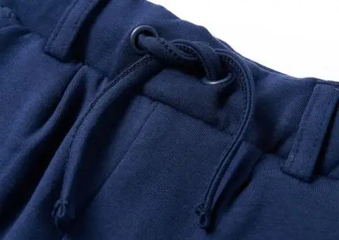 Pantaloni pentru copii cu șnur, bleumarin, 116 - 4/5