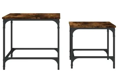 Mese suprapuse de cafea, 2 buc, stejar afumat, lemn prelucrat - 5/5