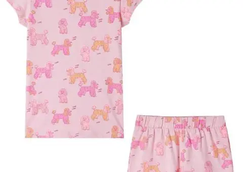 Pijamale pentru copii cu mâneci scurte, roz deschis, 104 - 1/5