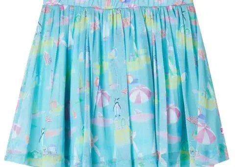 Fustă plisată pentru copii, turcoaz deschis, 116 - 1/5